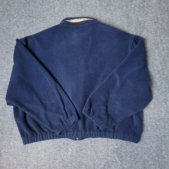 Vtg 90's Polo Ralph Lauren Sport Men's Size XL Navy Blue Fleece Bomber Jacket - Picture 2 of 9